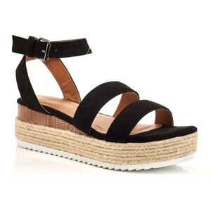 Henry Ferrera‎ Collection Elda Womens Wedge Sandal Black Size 7